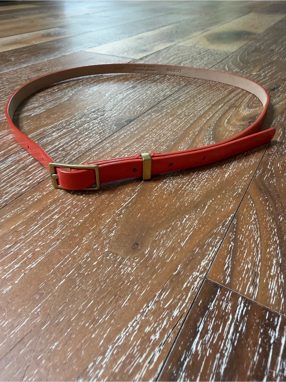 J. Crew Red Patent Leather Skinny Belt / Size Small - Picture 5 of 9